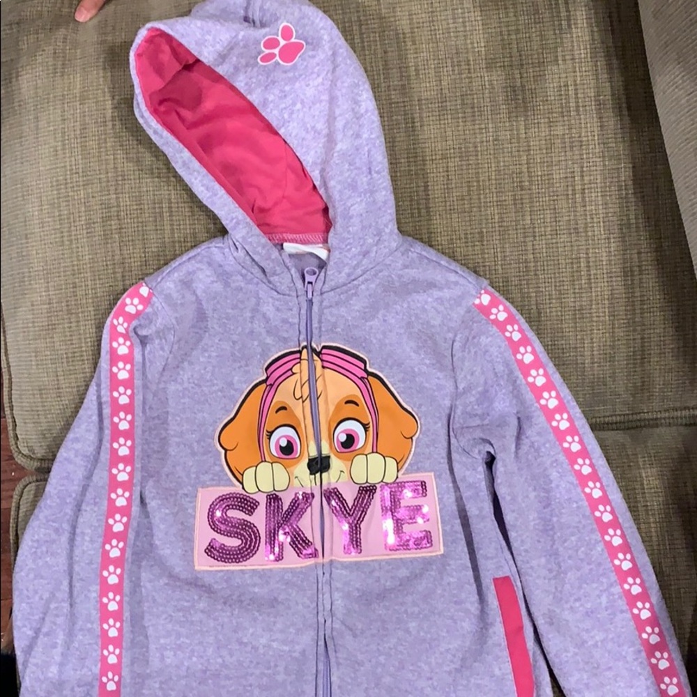 Like new! Girls 5 Skye (Paw Patrol) zip up hoodie